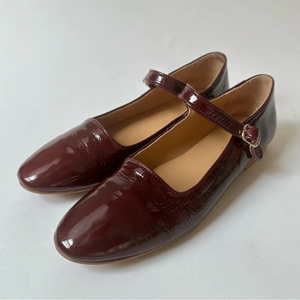 Caron Callahan Deep Red Mary Jane Flats size 41 - Picture 5 of 8